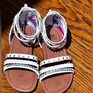 Paris Blues Toddler Girl White Sandals